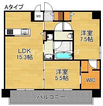 パンドノール住吉大社(2LDK/6階)の間取り写真