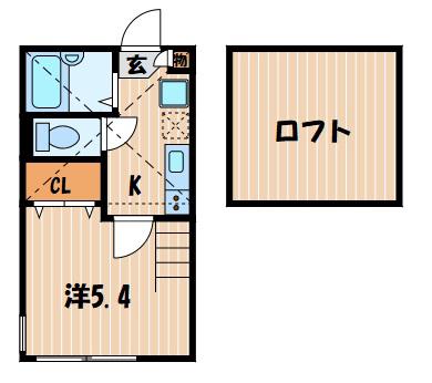 リーヴェルポート横浜南アジュール(1K/2階)の間取り写真