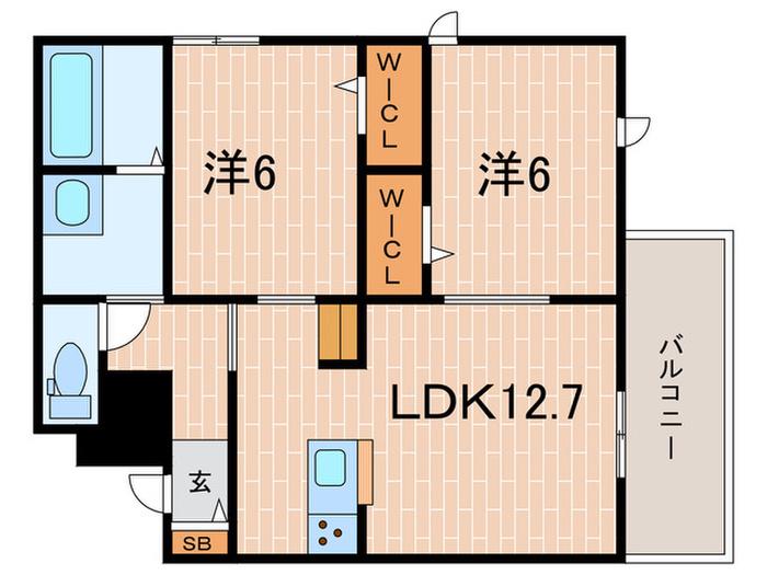 グラン シャルムローズ(2LDK/3階)の間取り写真