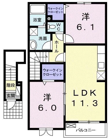 ローレルコート(2LDK/2階)の間取り写真