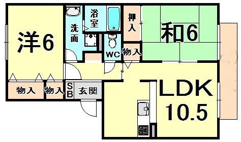 フレマリールパーク瑞穂(2LDK/2階)の間取り写真