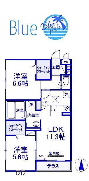 ビアンカ日吉III(2LDK/1階)の間取り写真