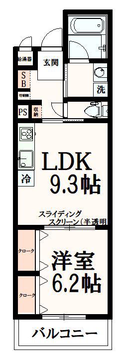 マーキープランドール(1LDK/1階)の間取り写真
