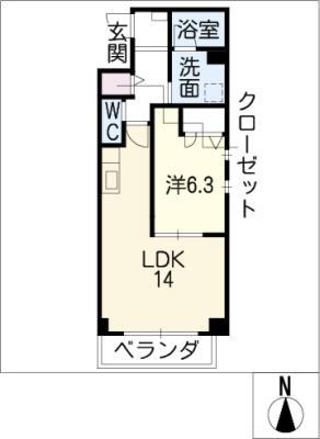 メゾン・ド・レーヴ(1LDK/3階)の間取り写真