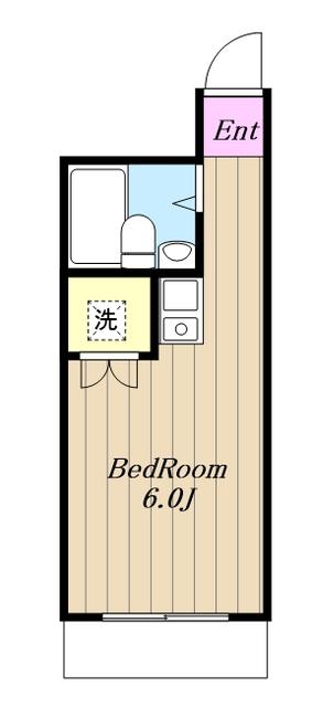 アメニティ旭(ワンルーム/2階)の間取り写真
