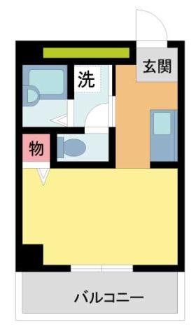 グリュックY(ワンルーム/4階)の間取り写真