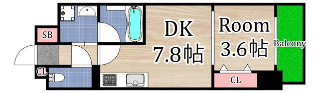 グランツ鶴見(1LDK/5階)の間取り写真