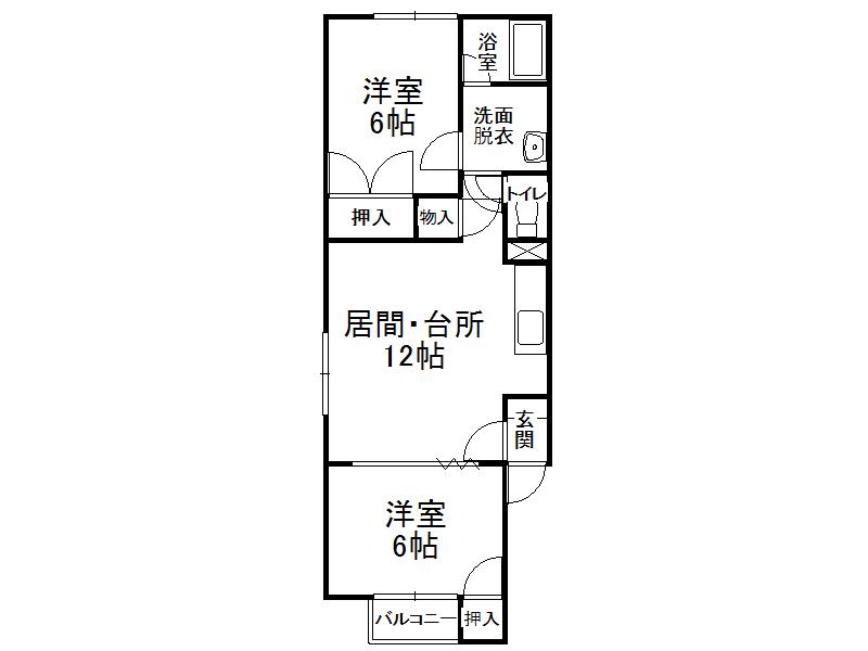 レジデンスマンワIII(2LDK/2階)の間取り写真