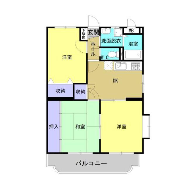 ユーミー岩井東町(3DK/1階)の間取り写真