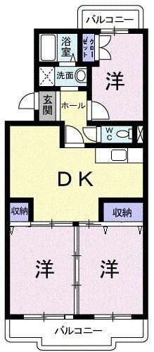 メロディー石垣(3DK/1階)の間取り写真