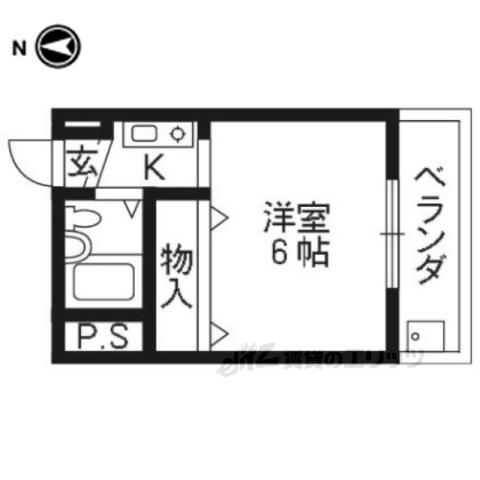 プレジデント河合(1K/4階)の間取り写真