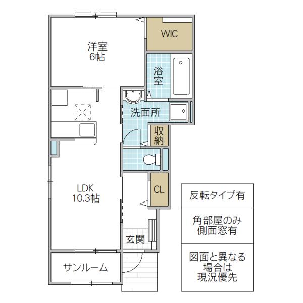 K.Z WILL A(1LDK/1階)の間取り写真