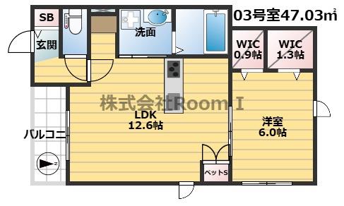 ザパークレジデンス東住吉・旭化成ヘーベ(1LDK/2階)の間取り写真
