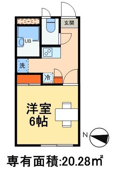 レオパレスLUMIERE(1K/1階)の間取り写真