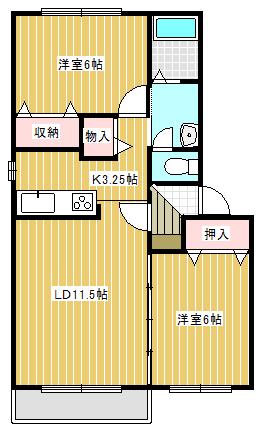 プラティ(2LDK/1階)の間取り写真