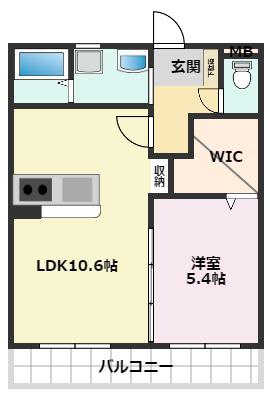 ソレイユ51(1LDK/1階)の間取り写真