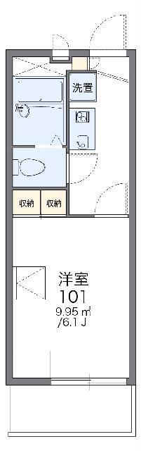 レオパレスOAK GARDEN(1K/1階)の間取り写真