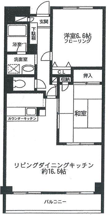 パウロニアビューコート(2LDK/13階)の間取り写真