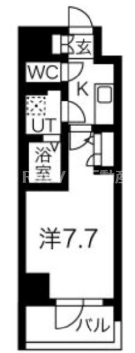 ソルテラス大阪城東(1K/5階)の間取り写真