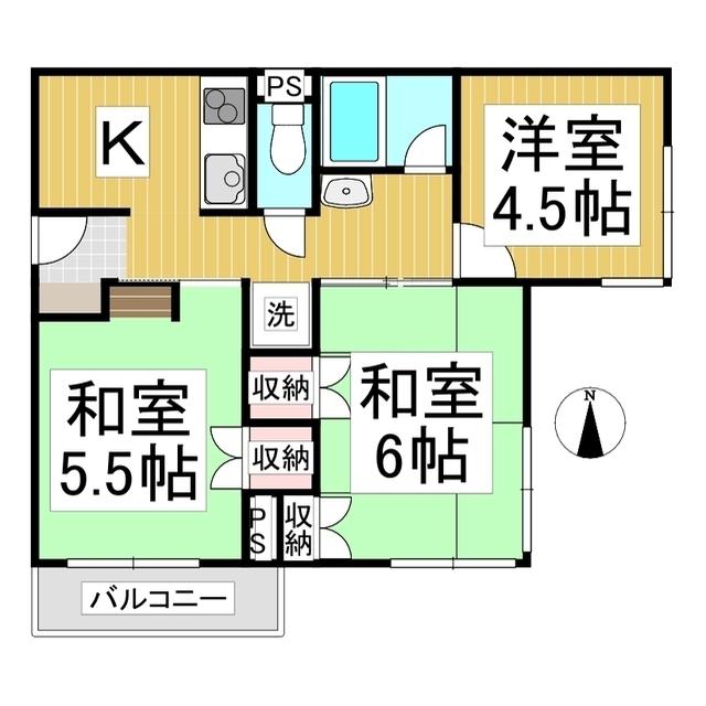 コーポ内津(3K/3階)の間取り写真