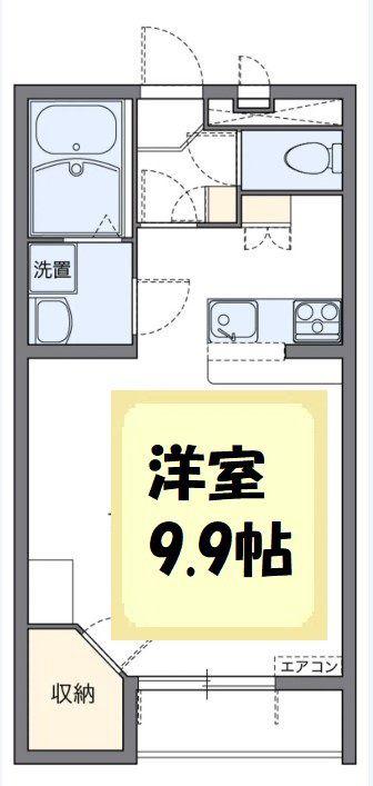 陽光 茂原2(1K/1階)の間取り写真