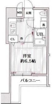 グランド・ガーラ西麻布(1K/5階)の間取り写真