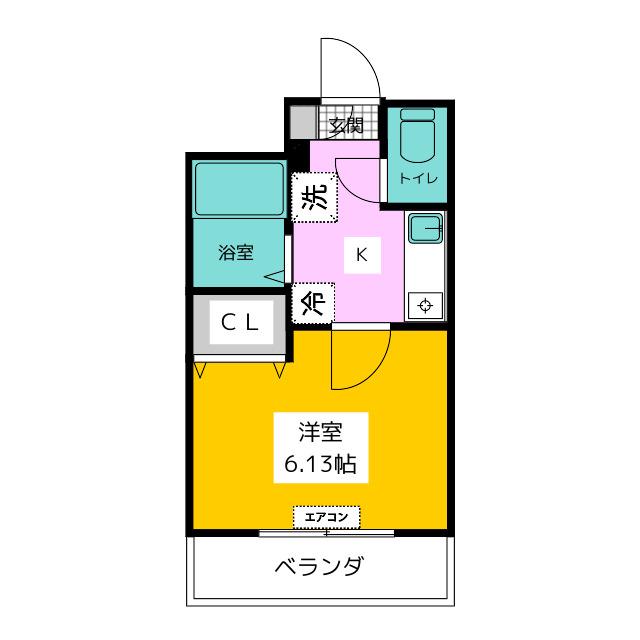 びおら女子学生寮(1K/2階)の間取り写真