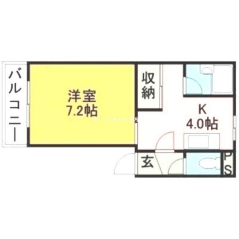 アンビシャス手稲(1K/3階)の間取り写真