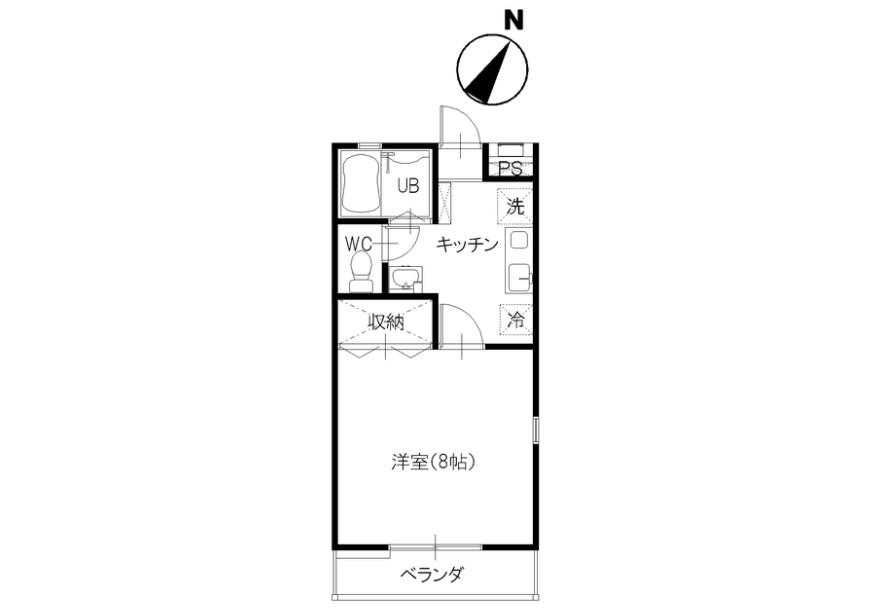 ブルージェ・アベ和光II(1K/1階)の間取り写真