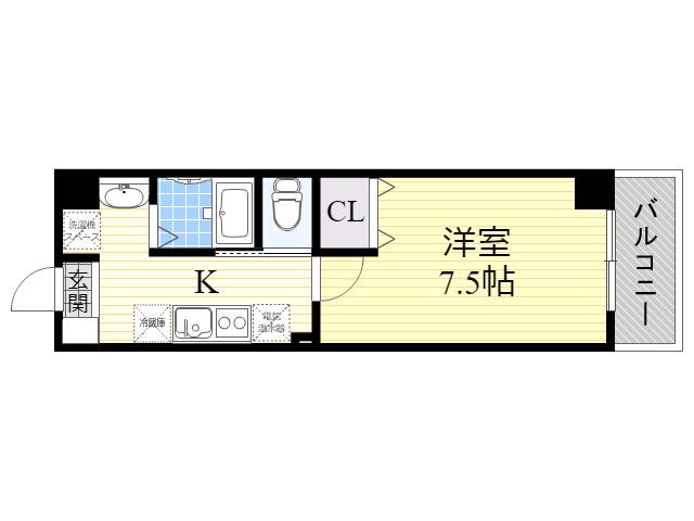 みおつくし今市(1K/8階)の間取り写真