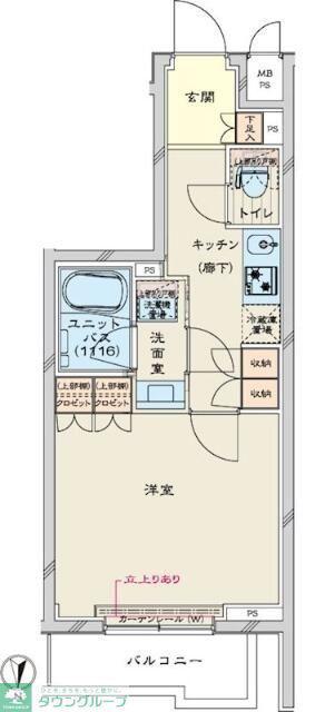 ルーブル川崎鷺沼(1K/2階)の間取り写真