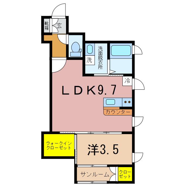 ラズベリー(1LDK/2階)の間取り写真