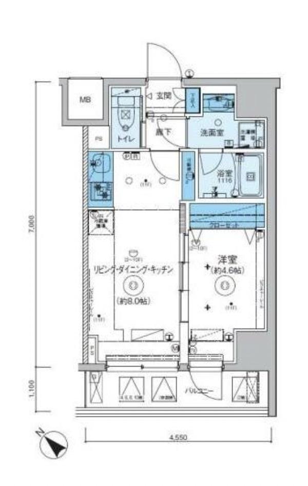 リヴシティ横濱関内弐番館(1LDK/3階)の間取り写真
