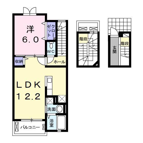 ラ・フランセ大沼(1LDK/3階)の間取り写真