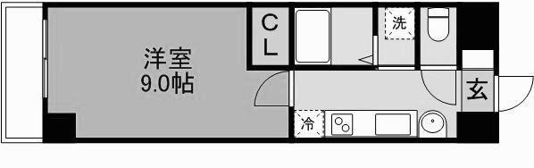 サニー金山(1K/2階)の間取り写真