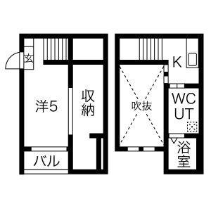 リデンテ辰巳(1K/1階)の間取り写真