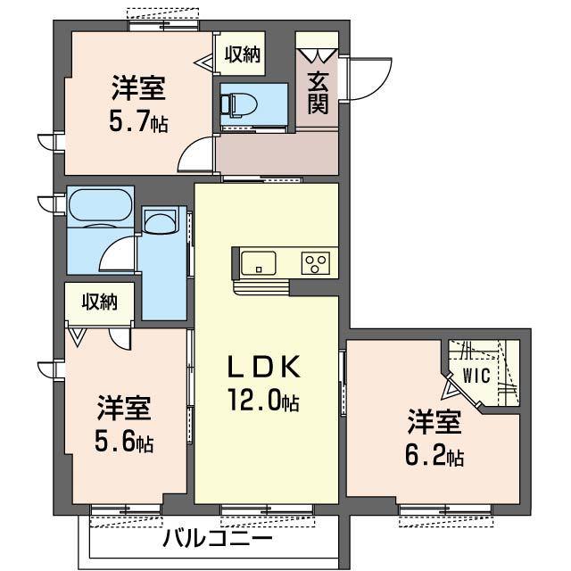 トラストメゾン町田(3LDK/1階)の間取り写真