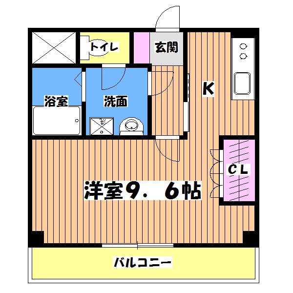 プレザンス(1K/2階)の間取り写真