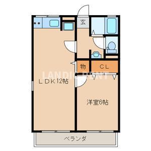 ハイグリームI(1LDK/2階)の間取り写真