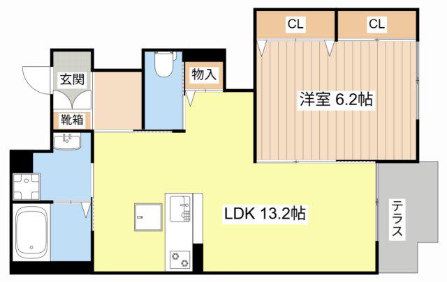 メイプル(1LDK/1階)の間取り写真