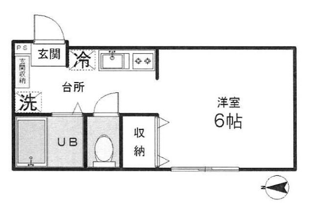フロマージュ国立(ワンルーム/1階)の間取り写真
