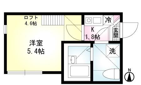 ヒルズアーバン(1K/2階)の間取り写真