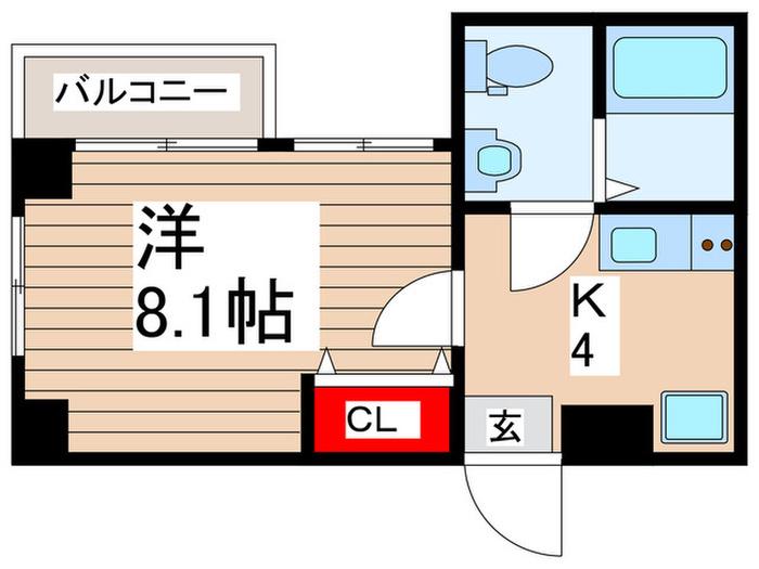 ノース FIELD 飯能(1K/3階)の間取り写真