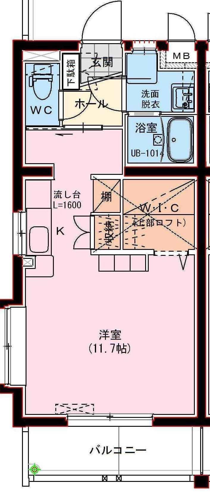 シュトラーセ(ワンルーム/2階)の間取り写真
