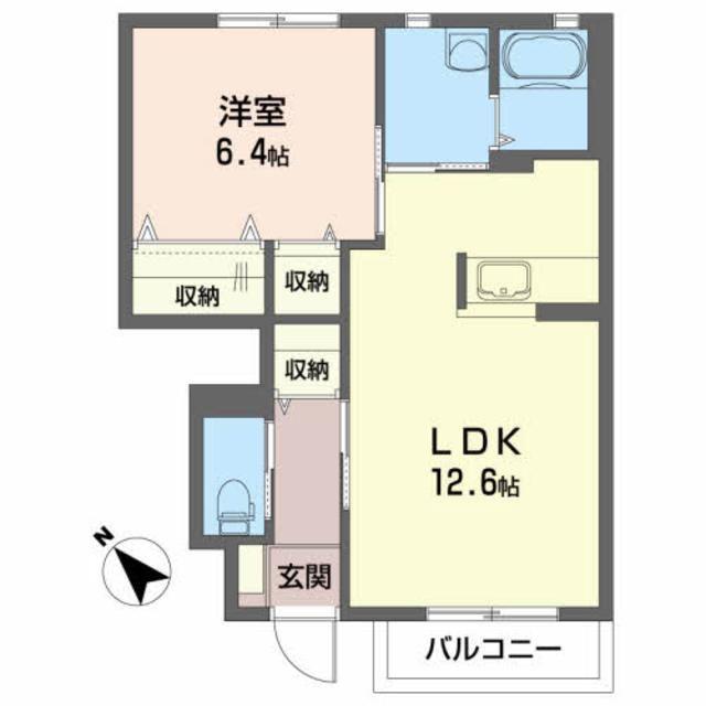 グリーンレジデンス E(1LDK/1階)の間取り写真