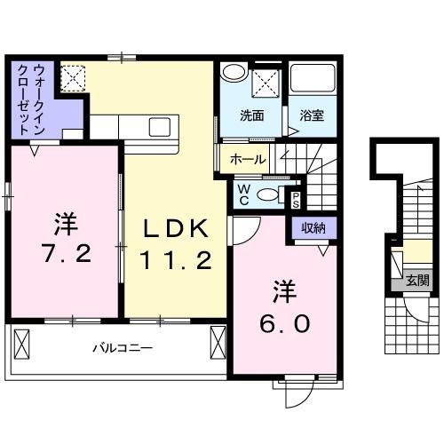 リバーサイドサクラIII(2LDK/2階)の間取り写真