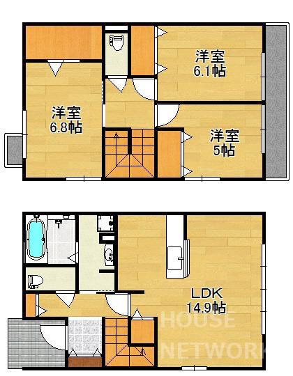 クレール堀川(3LDK/1階)の間取り写真