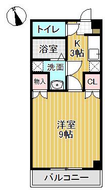 CHAMBRE 8(1K/2階)の間取り写真