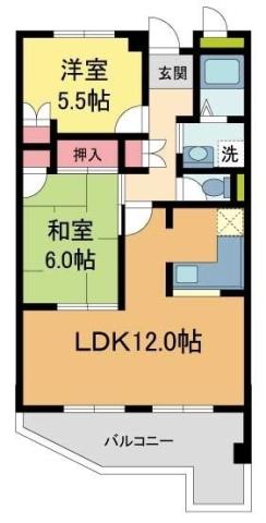 パティオ協和(2LDK/3階)の間取り写真