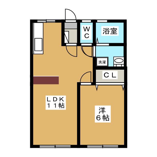 マイライフ(1LDK/1階)の間取り写真